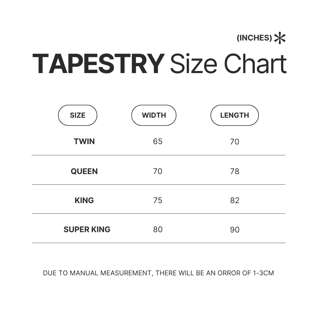 Tapestry Size Chart - Ouran High School Host Club Merch
