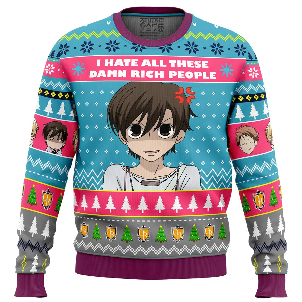 I Hate All Ouran High School Host Club Ugly Christmas Sweater - Ouran High School Host Club Merch
